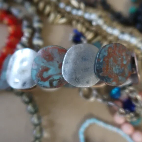 22 Pc Boho Beaded Bracelet Bundle Lot Gemstone Crystal Stack Boho Hippie Craft - Picture 10 of 13